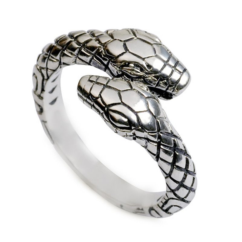 Minnieskull Vintage Casual Double-Headed Snake Ring - Minnieskull