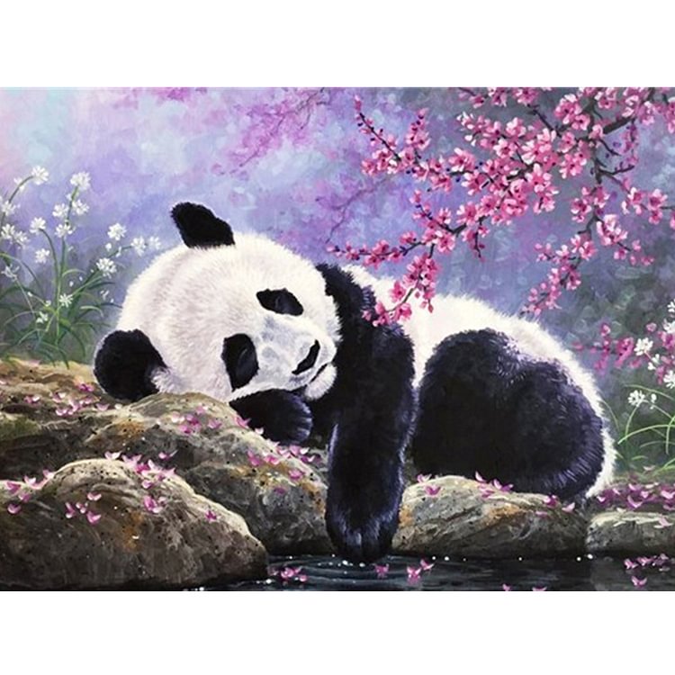 Panda - Full Round Drill Diamond Painting - 40x30cm(Canvas)