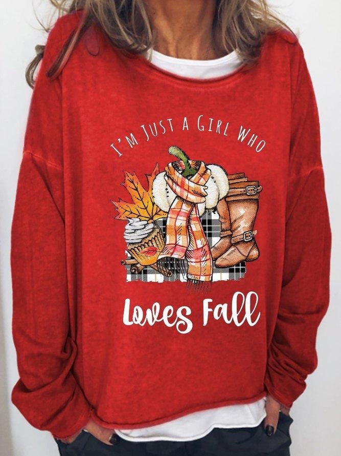 I'M Just A Girl Who Love Fall Shift Sweatshirt-Mayoulove