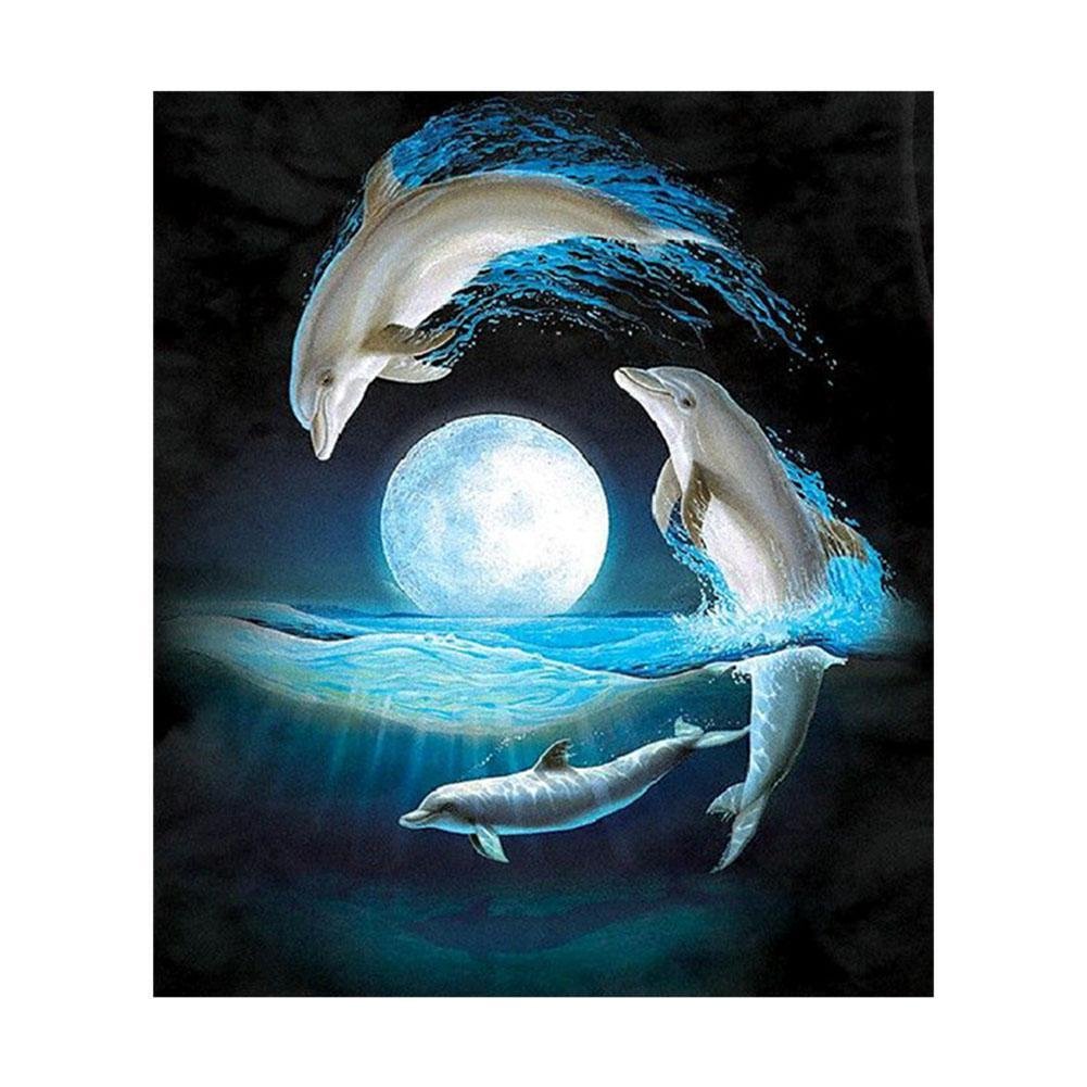 Full Round Diamond Painting Dolphin (34*30cm)