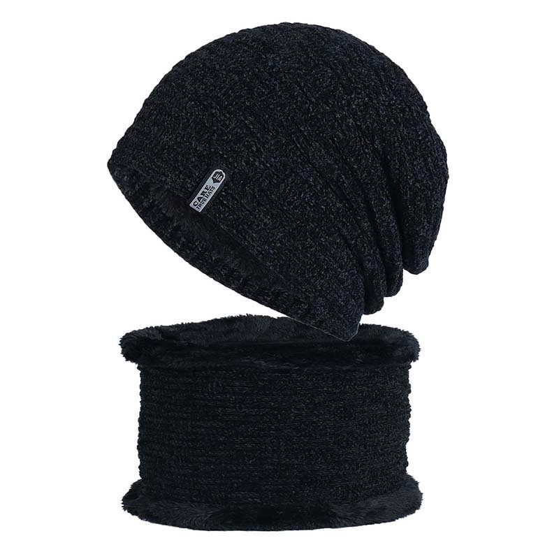 Outdoor Casual Comfortable Knitted Neck Warmer And Hat Set -  UPRANDY