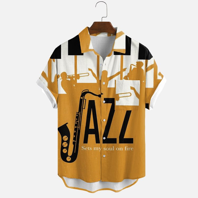 BrosWear Fashion Jazz Short Sleeve Shirt