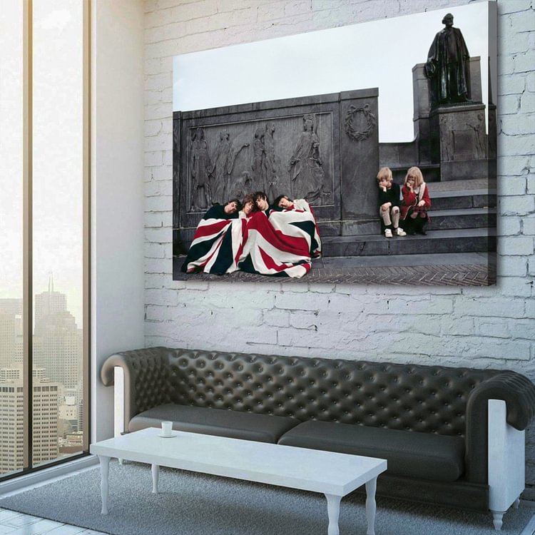 The Who with flag Canvas Wall Art
