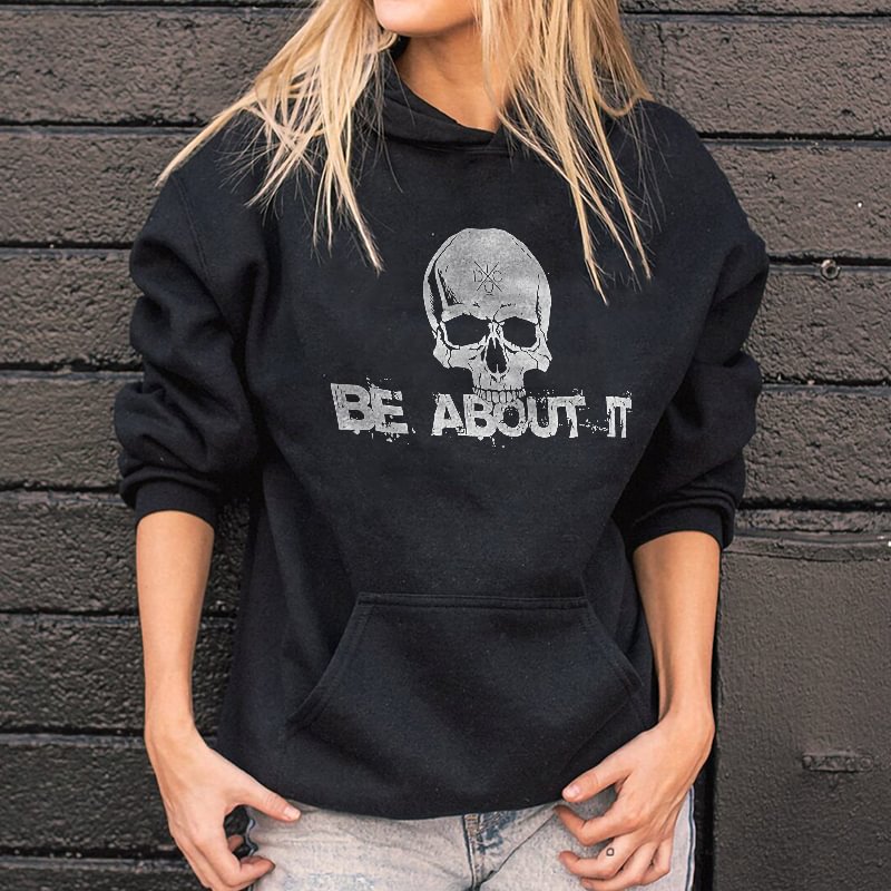 Livereid Be About It Printed Comfortable Front Pocket Hoodie - Livereid
