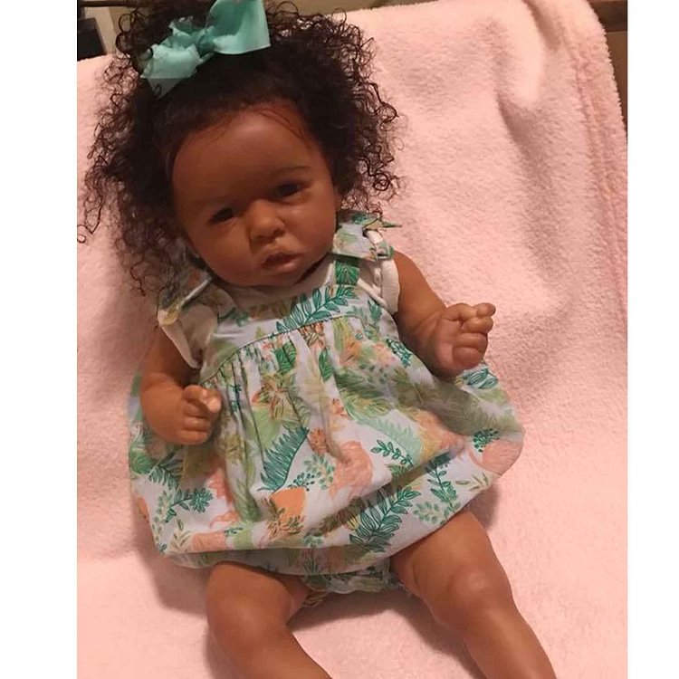  20'' Truly Lifelike Black Reborn Toddlers Baby Doll Imran with Beautiful Grey Eyes - Reborndollsshop.com®-Reborndollsshop®