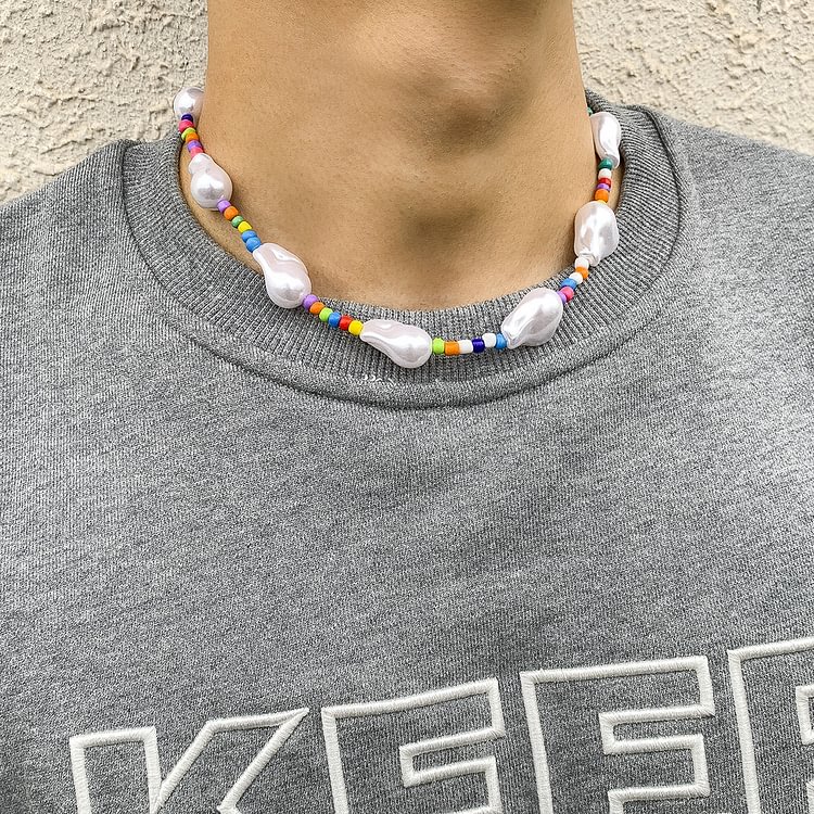 Vintage Shaped Pearls With Rice Beads Necklace