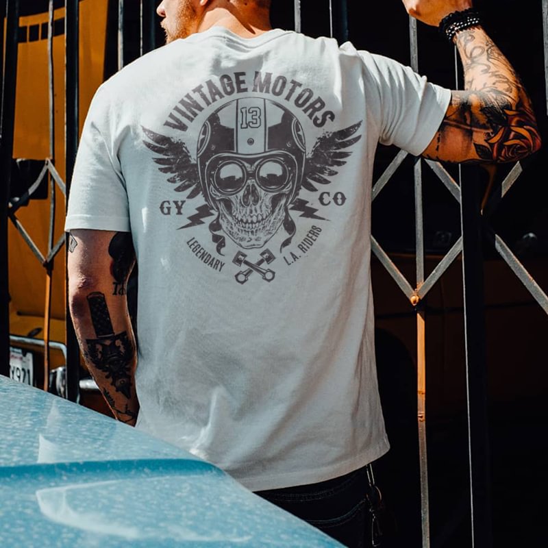 UPRANDY Men's punk skull designer  t-shirt -  UPRANDY