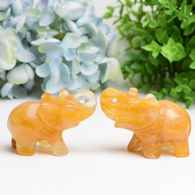3.5" Golden Healer Elephant Animal Crystal Carving Bulk Crystal Wholesale Suppliers