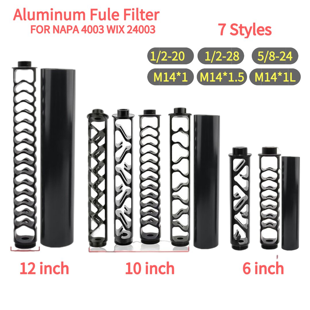 Car Solvent Trap for NAPA 4003 WIX 24003 6" 10" 12"Aluminum 1/2 28 or