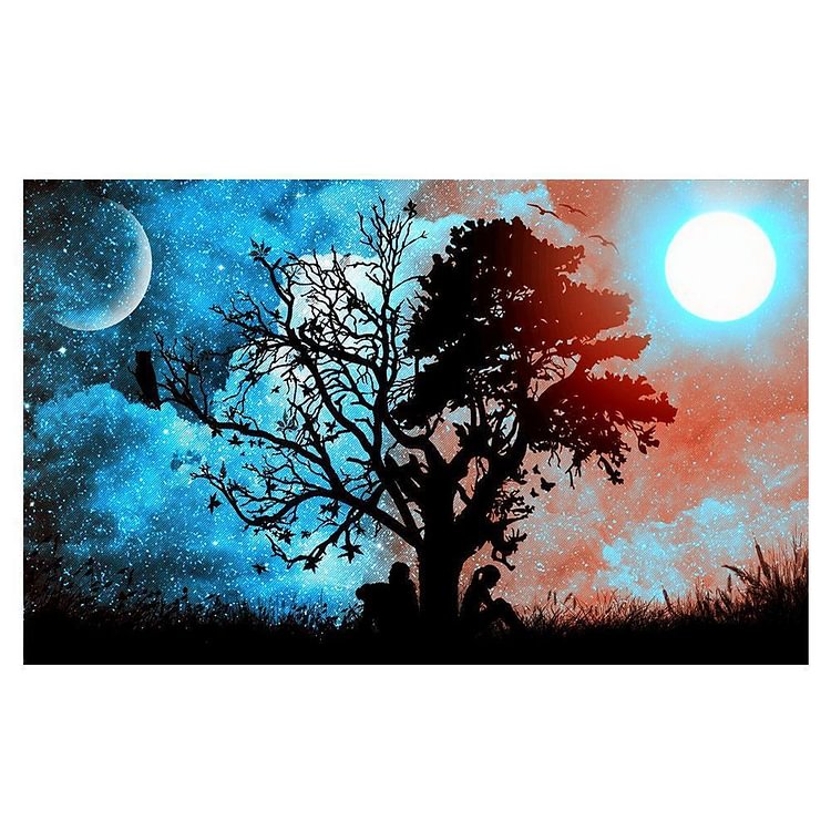 Moonlight Tree - Diamant rond complet -