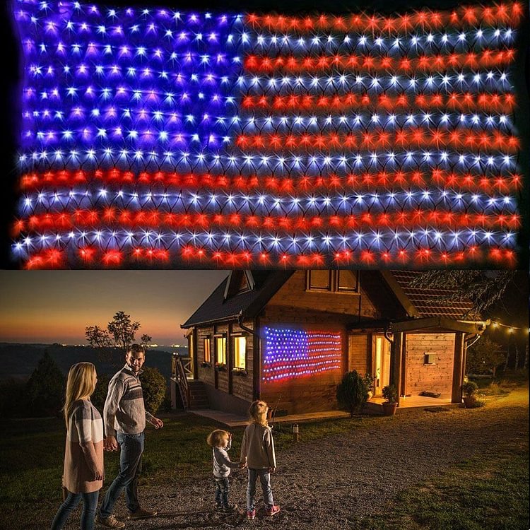Large American FLAG outdoor lamp - tree - Codlins