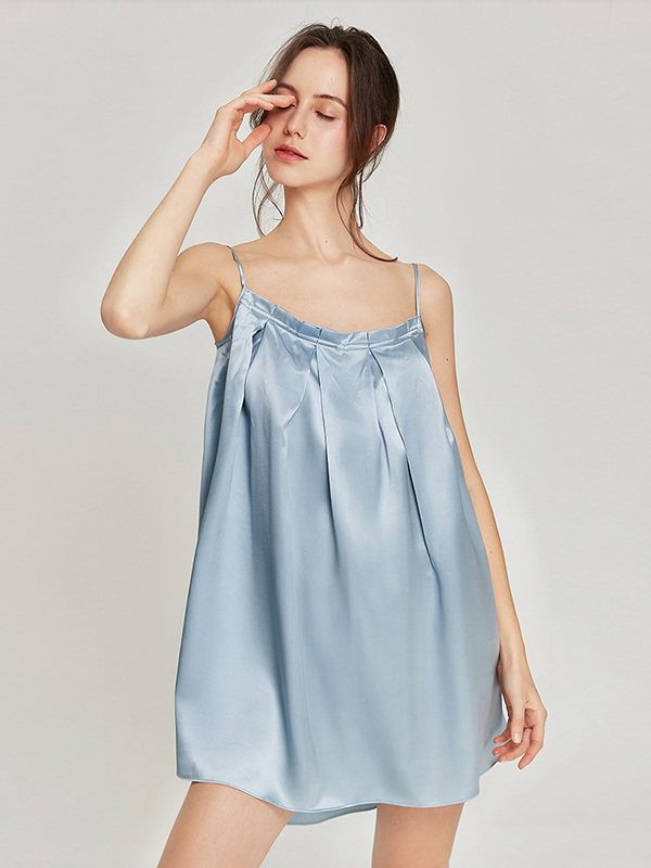 Loose Spring Summer Tube Top Silk Nightgown