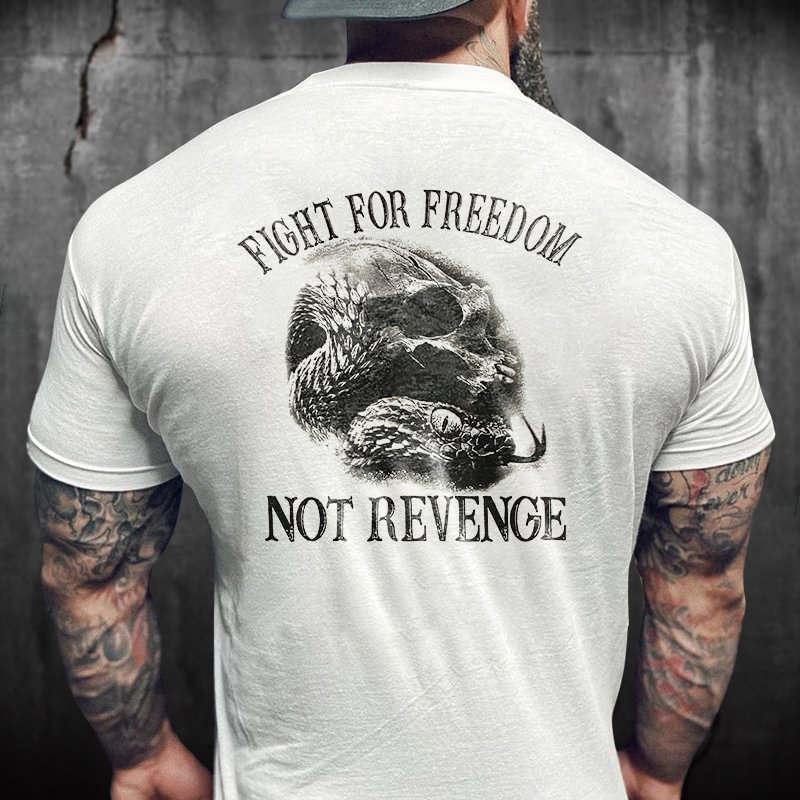 Livereid Fight For Freedom Ont Revenge Skull Print T-shirt - Livereid