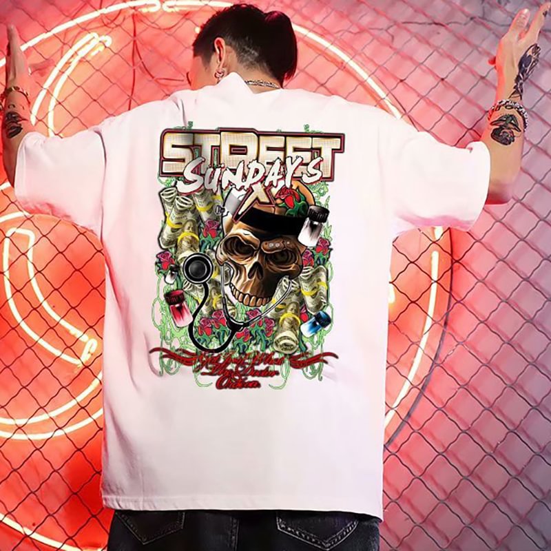 Hip Hop Personality Harajuku Style Short Sleeve T-Shirt / Techwear Club / Techwear