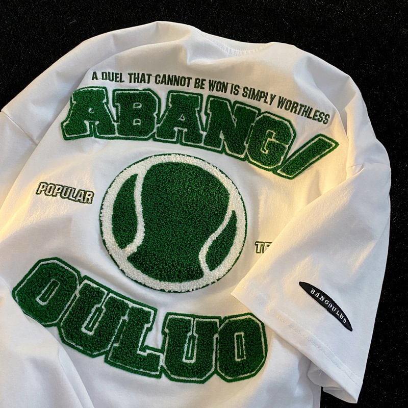 Unisex Simple Letter Towel Embroidered Baseball T-Shirt / Techwear Club / Techwear