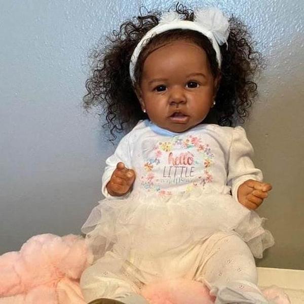 Real life 22'' Little Diaz Reborn Baby Doll African Girl Birthday Gifts