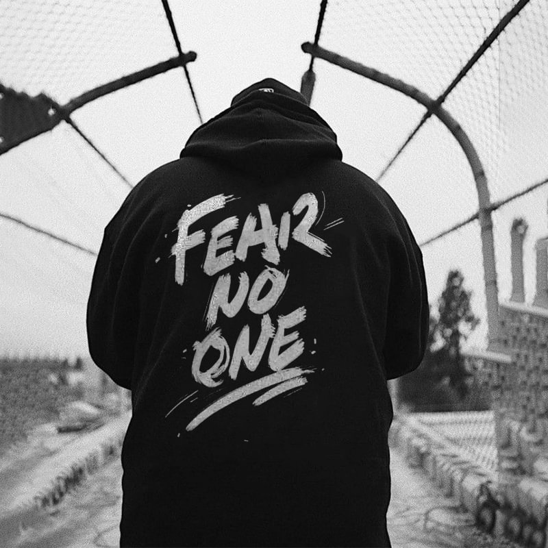 Fear No One Printed Men's All-match Hoodie - Krazyskull