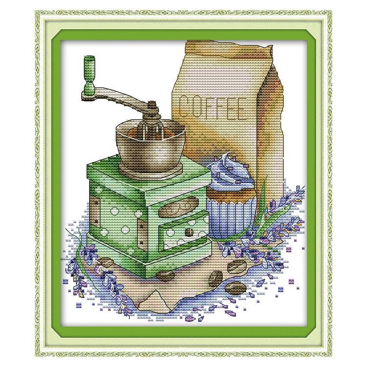 (Counted/Stamped)Coffee - Cross Stitch  27*22CM