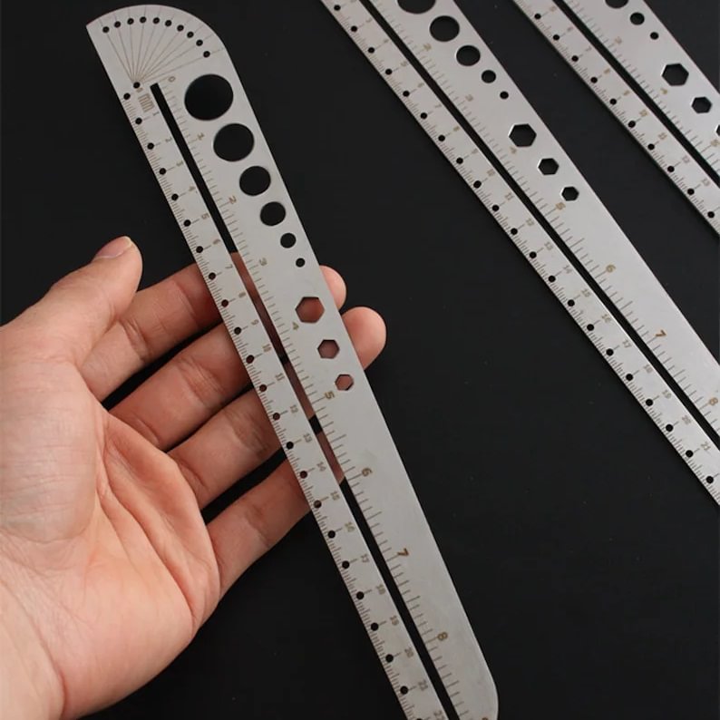 Leathercraft Design Ruler Straight Curve Line Drawing Tool