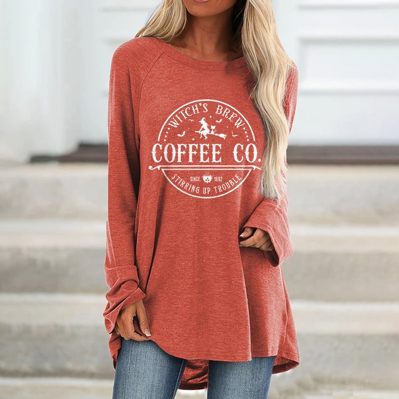 Witches Brew Coffee Co. Since 1692 Printed Loose T-shirt