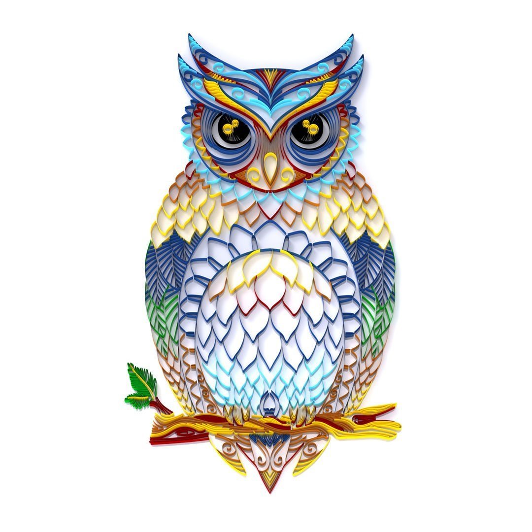 JEFFQUILLING™-JEFFQUILLING™ Paper Filigree painting Kit - OWL