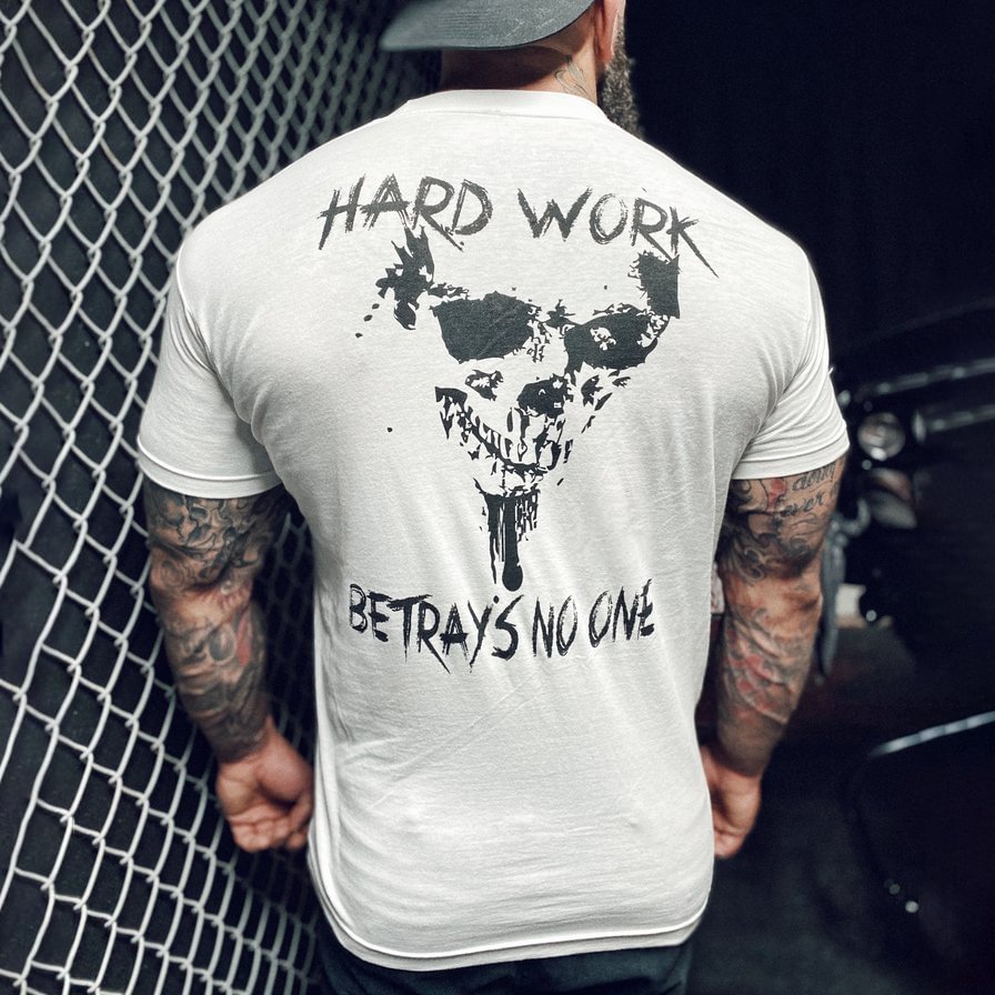 Livereid Hard Work Skull Print T-shirt - Livereid
