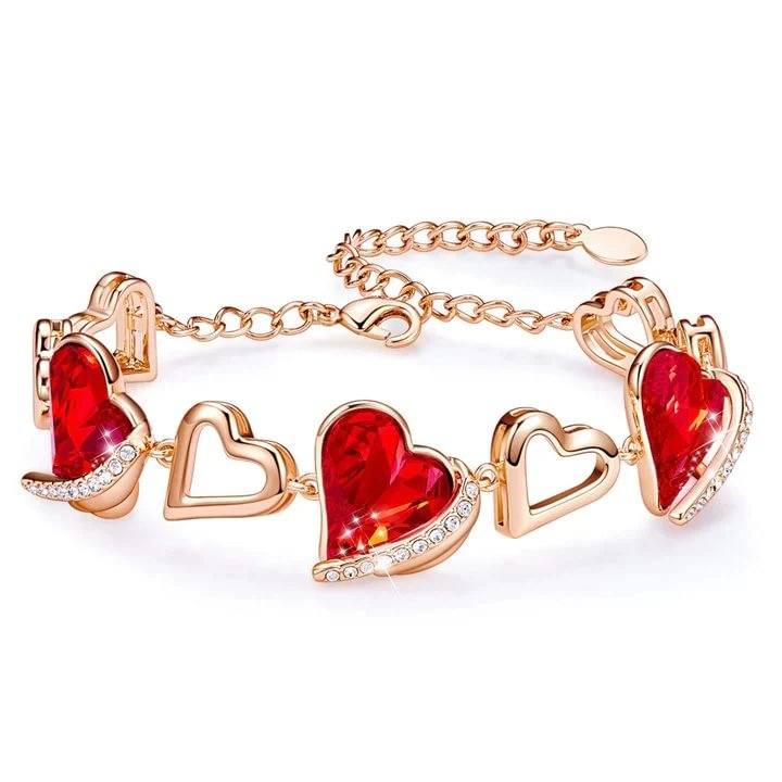 For Friend - S925 Not Sisters by Blood but Sisters by Heart Crystal Love Heart Bracelet