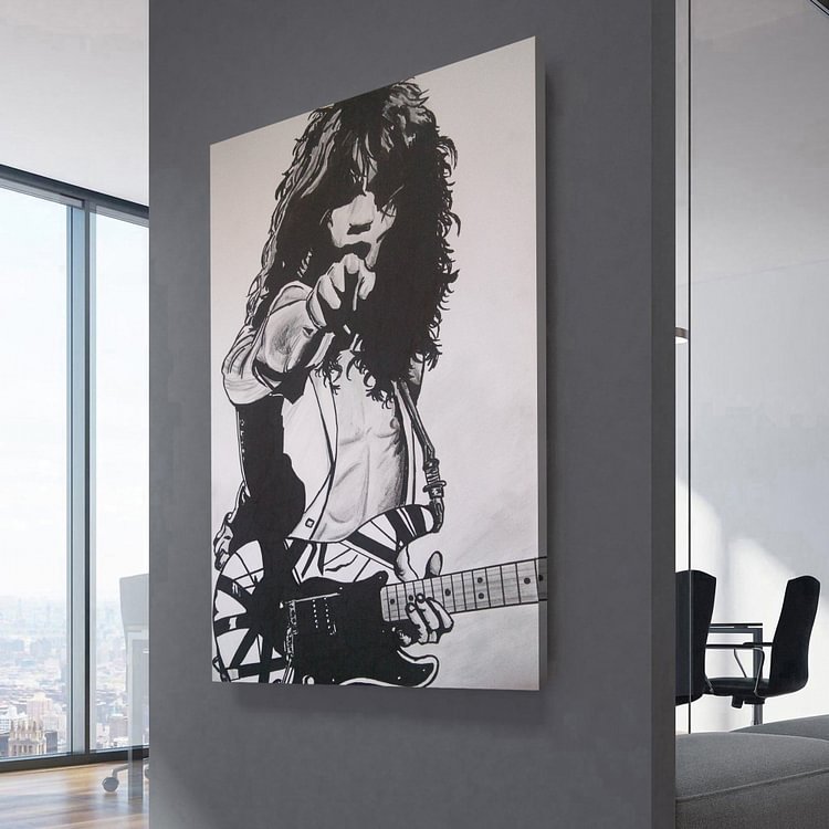 Eddie Van Halen Sketch Canvas Wall Art