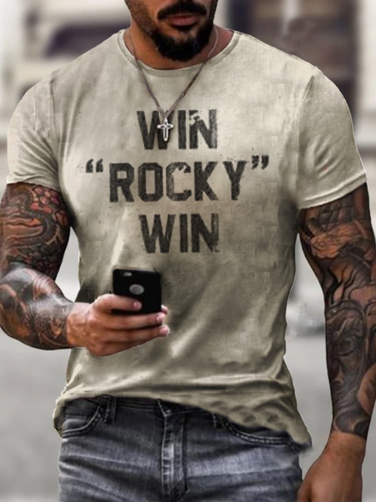 Mens Retro ROCKY BALBOA Printed T-shirt / [viawink] /