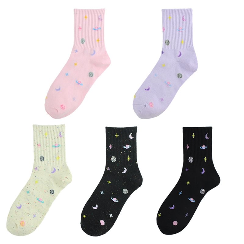 Minnieskull Fashion planet socks in tube cotton socks women socks - Minnieskull