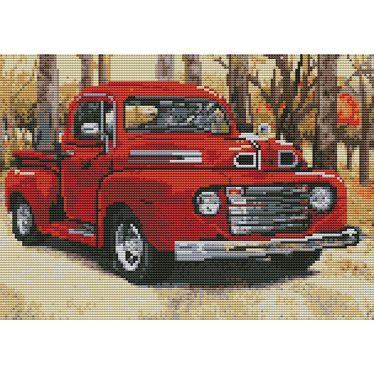 (11Ct Counted/Stamped) Car - Cross Stitch Kit 30*40CM