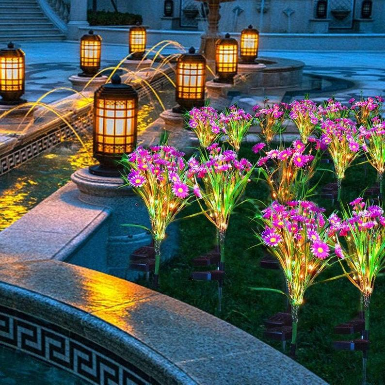 Garden Decoration Led Solar Chrysanthemum Lamp - vzzhome