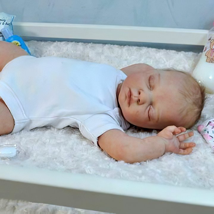 [New!]17"Cute Lifelike Handmade Soft Cloth Body Sleeping Reborn Girl Baby Doll Named Suncy