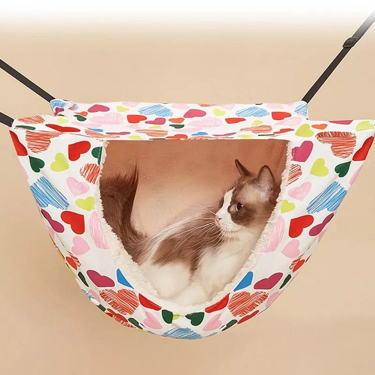 Printed Pet Double-layer Hanging Bed Cat Cage Hammock Pet Kennel - tree - Codlins