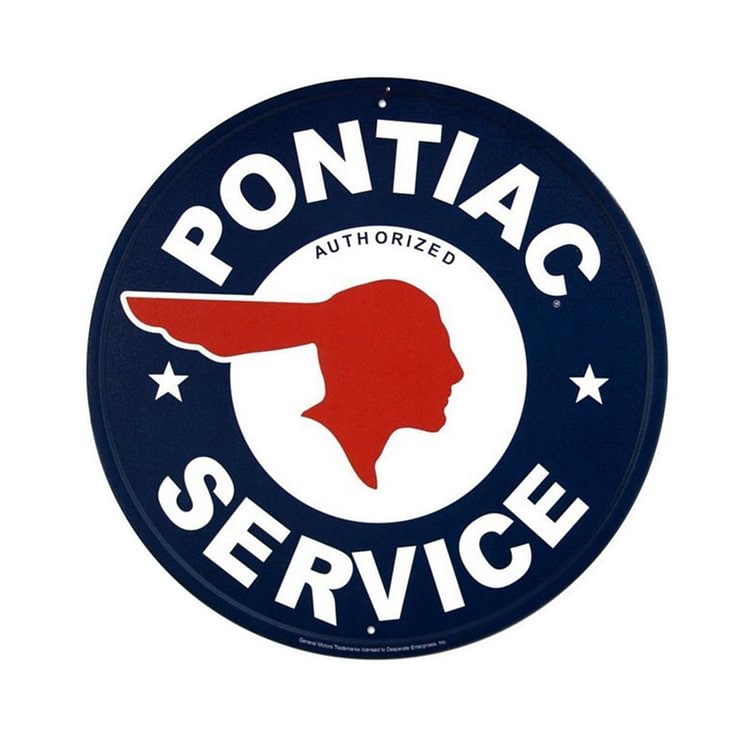 Pontiac Service - Round Vintage Tin Signs/Wooden Signs - 30x30cm