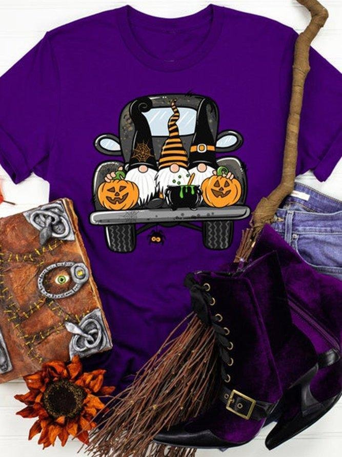 Halloween Gnomes Casual Cotton-Blend Tshirts-Mayoulove