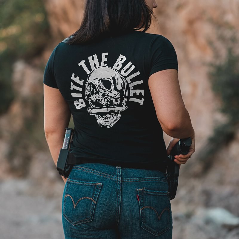 Livereid Skull Bite The Bullet Women's T-shirt - Livereid