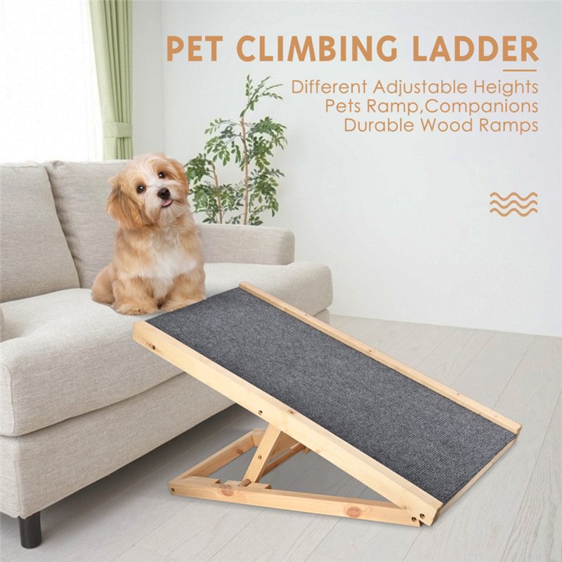 Dog Ramp,Pet Stairs，Pet Ramp, Dachshund Ramp,Lightweight and Portable Ramp, Adjustable Heights Dog Ramp - vzzhome