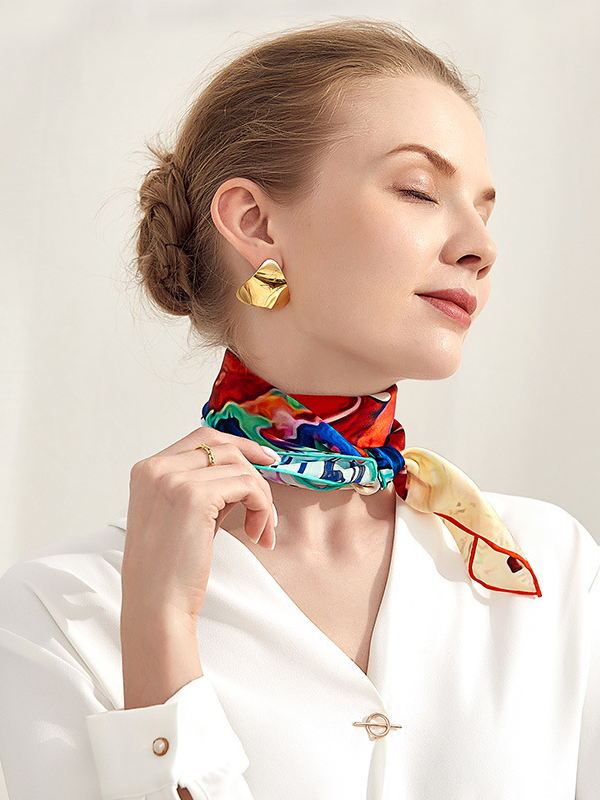 Silk Scarf Small Colorful Square Scarf For Women