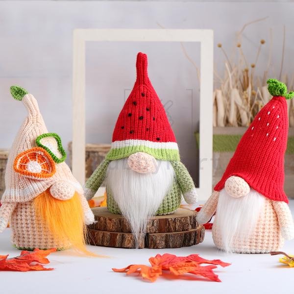 Knitted Fruit Gnomes、、sdecorshop
