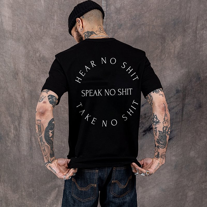 Here No Shit Speak No Shit Printed Men's T-shirt -  UPRANDY