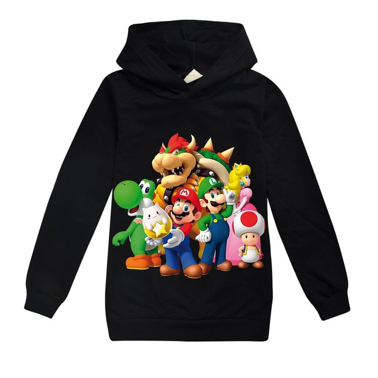 Mayoulove Super Mario Casual Sweatshirt  Spring Autumn Hoodie for Kids-Mayoulove