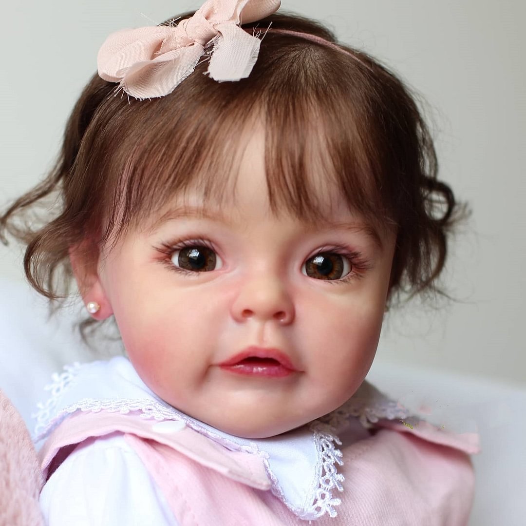 [Surprise]Large Size Reborn Doll,22" Handmade Lifelike Reborn Baby Girl Doll Jean with Brown Hair