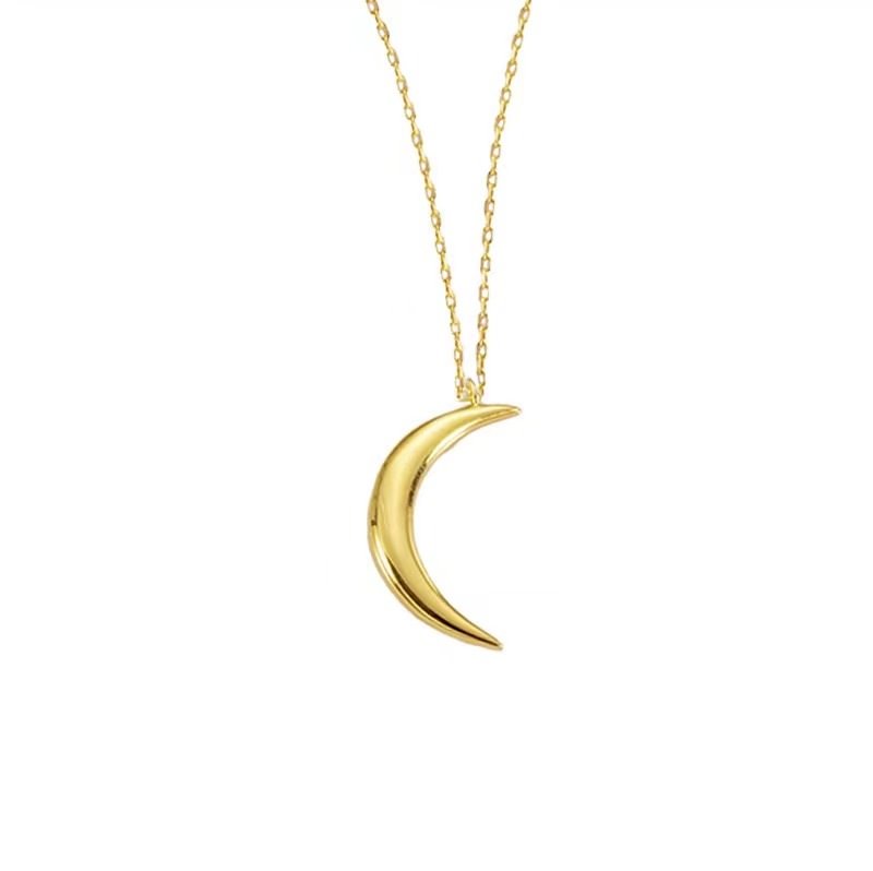 18K Crescent Moon Necklace