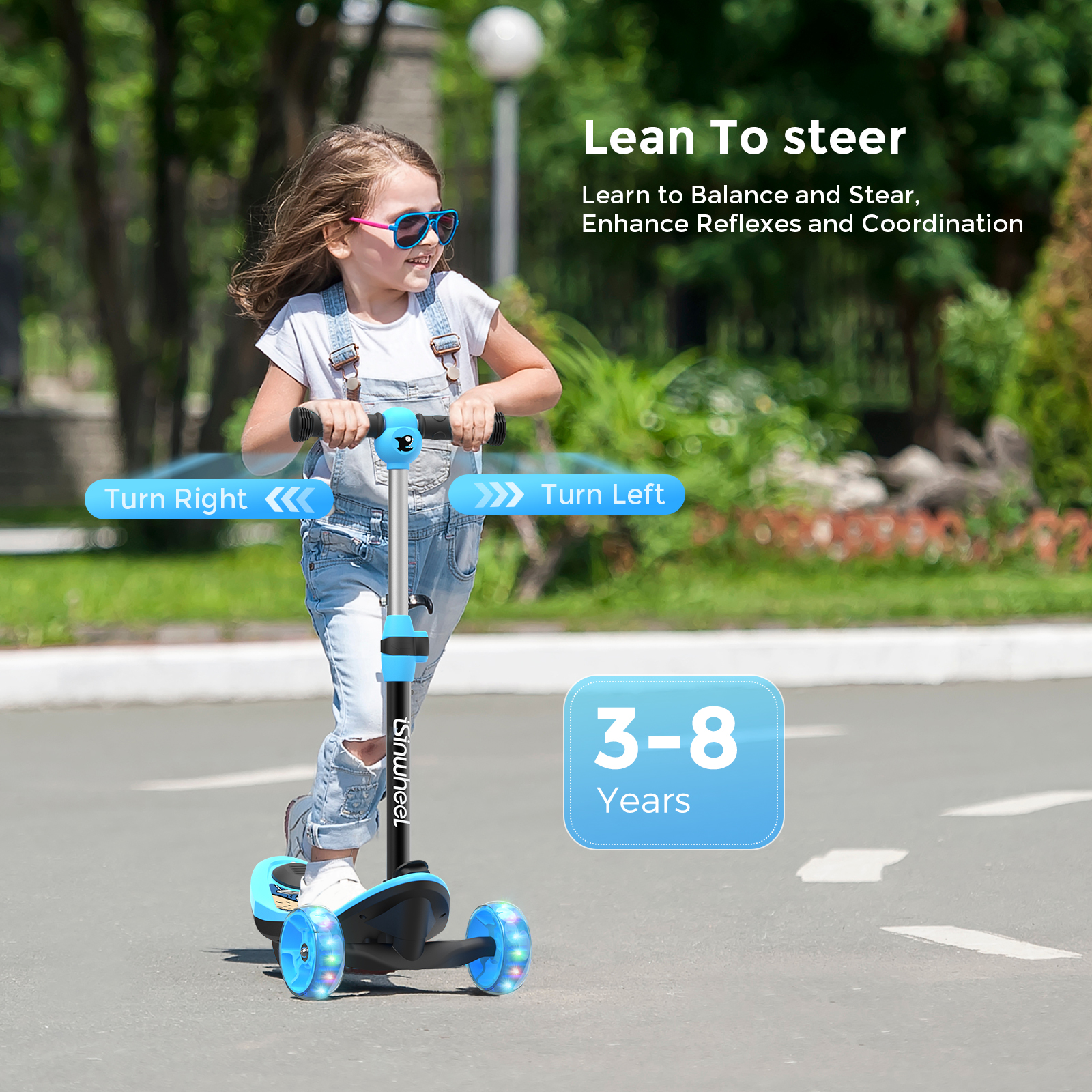 iScooter®Mini 3Wheel Kids Electric Scooter Height Adjustable Foldable ...