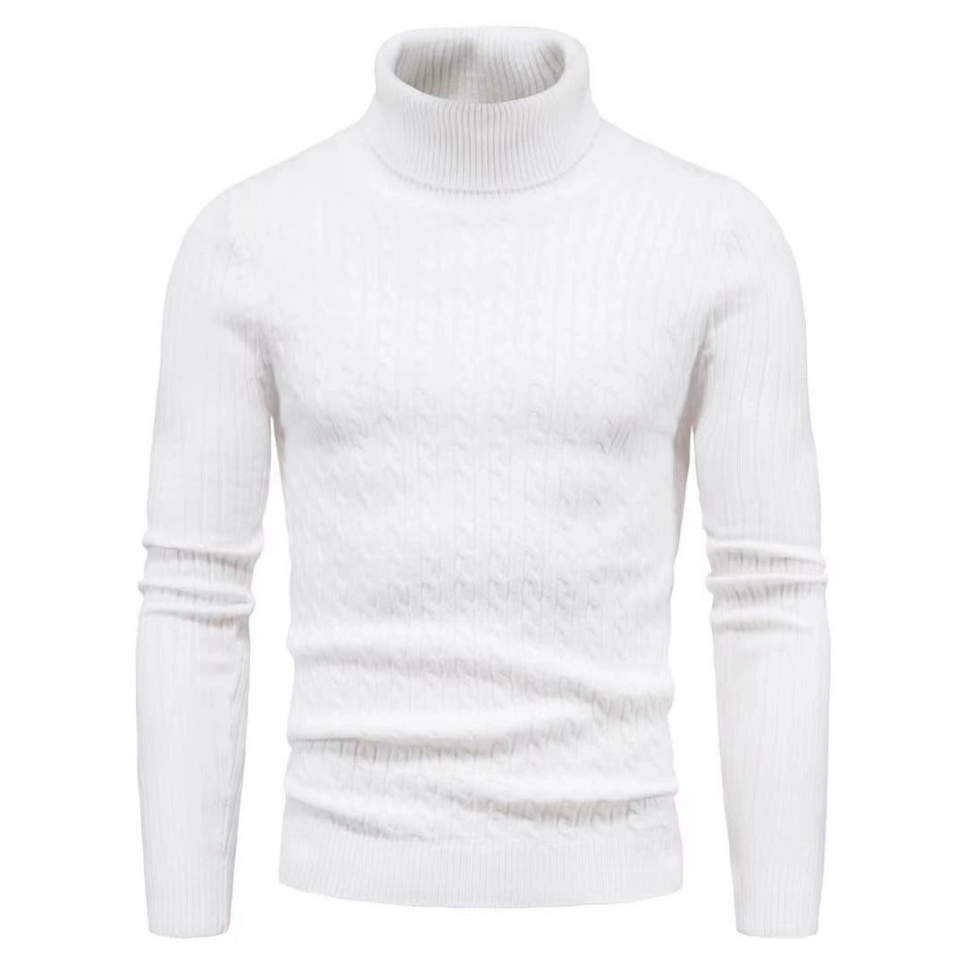 Men's Turtleneck Slim Solid Color Bottoming Sweater-Corachic