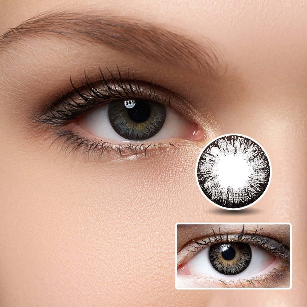 NEBULALENS Ice Black Yearly Prescription Colored Contact Lenses NEBULALENS