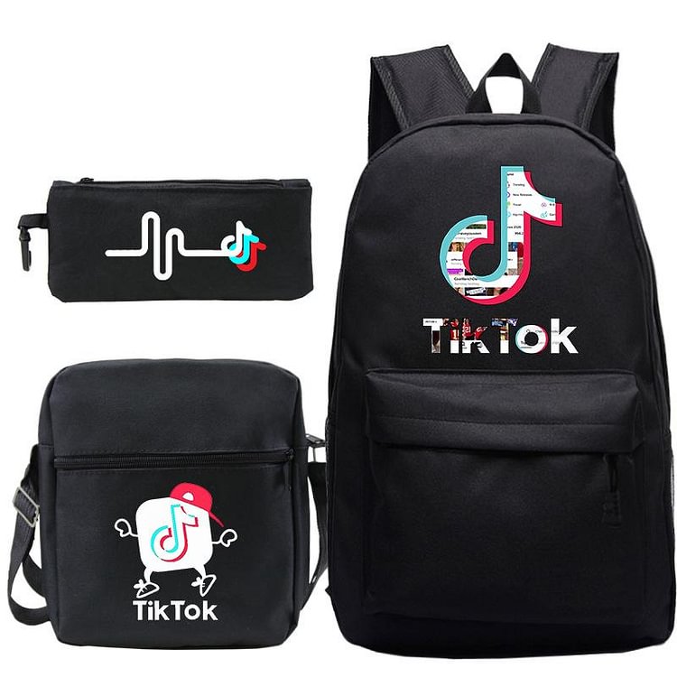 Mayoulove Tik Tok Backpack Student Schoolbag + Small shoulder bag + Pen bag Three-piece Set-Mayoulove