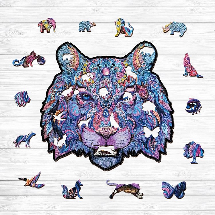 Blue Tiger Wooden Jigsaw Puzzle