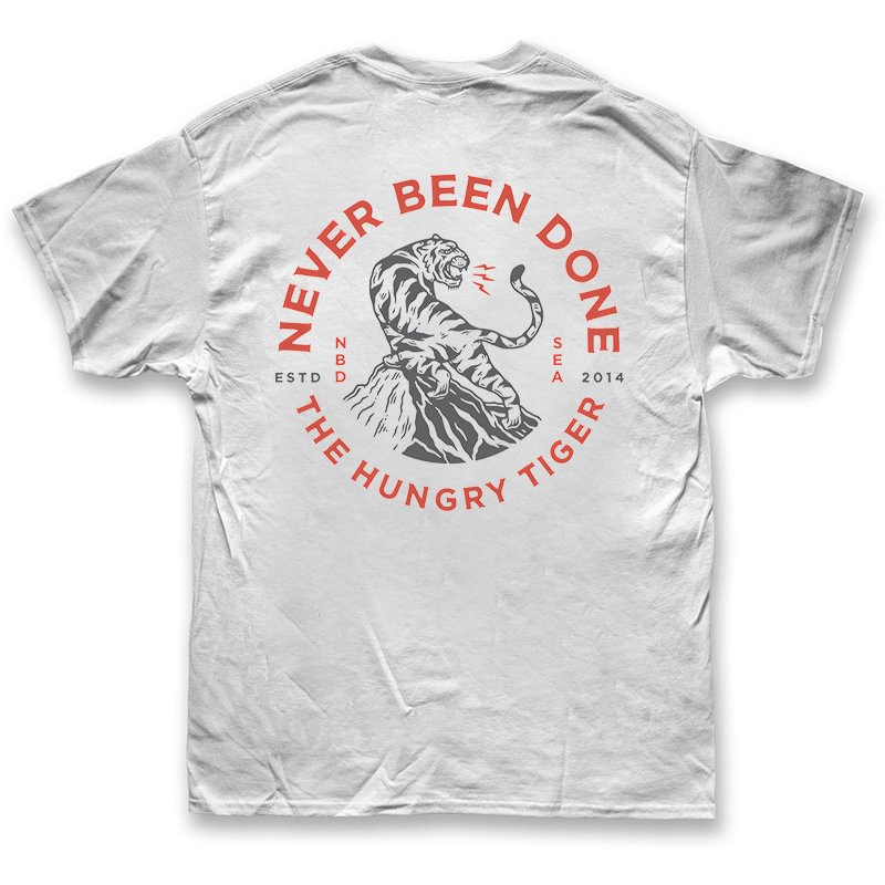 Never Been Done The Hungry Tiger Printed T-shirt -  UPRANDY